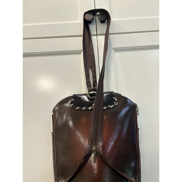 NEW Mexico Brown Turtle Embossed Tooled‎ Leather Women\'s Backpack 13” Purse main image 4